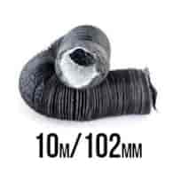 PRZEWÓD WENTYLACYJNY DWUWARSTWOWY ALU/PVC, Ø100-102mm / dł. 10m, gruby i mocny materiał, składany „harmonijkowo”