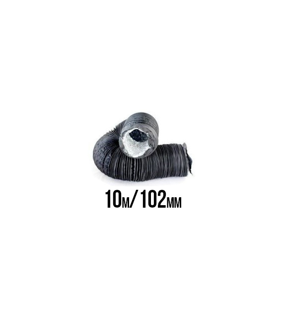 PRZEWÓD WENTYLACYJNY DWUWARSTWOWY ALU/PVC, Ø100-102mm / dł. 10m, gruby i mocny materiał, składany „harmonijkowo”