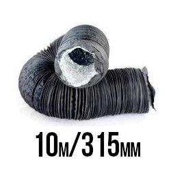 PRZEWÓD WENTYLACYJNY FLEKS ALU/PVC MIĘKKI, fi-317mm, 10m, (315), gruby i mocny materiał