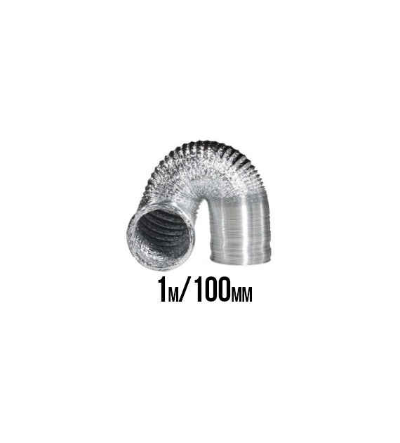 !-PRZEWÓD WENTYLACYJNY ALUMINIOWY MIĘKKI, fi-100mm, 1m, 102, grube i mocne aluminium