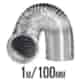 !-PRZEWÓD WENTYLACYJNY ALUMINIOWY MIĘKKI, fi-100mm, 1m, 102, grube i mocne aluminium
