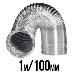 PRZEWÓD WENTYLACYJNY ALUMINIOWY MIĘKKI, fi-100mm, 1m, 102, grube i mocne aluminium