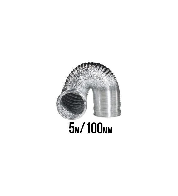 !-PRZEWÓD WENTYLACYJNY ALUMINIOWY MIĘKKI, fi-100mm, 5m, 102, grube i mocne aluminium