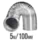 !-PRZEWÓD WENTYLACYJNY ALUMINIOWY MIĘKKI, fi-100mm, 5m, 102, grube i mocne aluminium