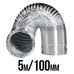 PRZEWÓD WENTYLACYJNY ALUMINIOWY MIĘKKI, fi-100mm, 5m, 102, grube i mocne aluminium