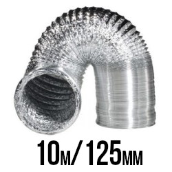 !-PRZEWÓD WENTYLACYJNY ALUMINIOWY MIĘKKI, ALUFLEKS fi-127mm, 10m, (125), grube i mocne aluminium