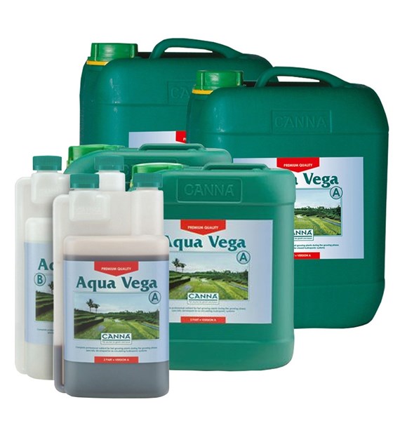 AQUA-VEGA A+B 2x10L, NAWÓZ DWUSKŁADNIKOWY NA WZROST DO HYDRO, CANNA