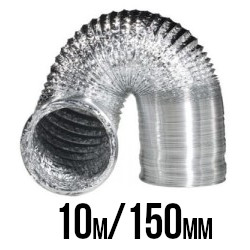 PRZEWÓD WENTYLACYJNY ALUMINIOWY MIĘKKI, ALUFLEKS fi-152mm, 10m, (150), grube i mocne aluminium