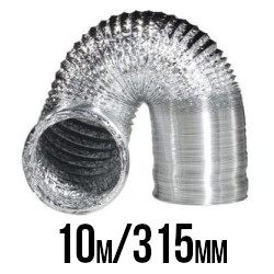 !- PRZEWÓD WENTYLACYJNY ALUMINIOWY MIĘKKI, ALUFLEKS fi-317mm, 10m, (315), grube i mocne aluminium