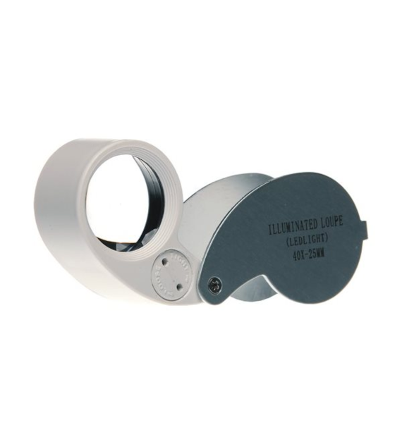 LUPA KIESZONKOWA Z PODWÓJNĄ DIODĄ LED, POWIĘKSZENIE 40x, SOCZEWKA fi:25mm, mikroskop VF