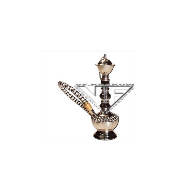 !-SHISHA MINI, FAJKA WODNA MOSIĘŻNA, 1 WĄŻ Z DREWNIANYM USTNIKIEM, h-18cm