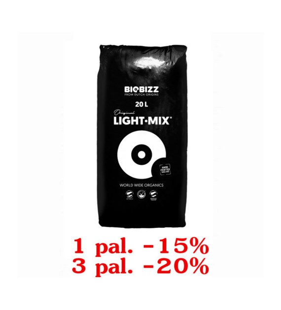 LIGHT-MIX 20L, ZIEMIA KWIATOWA, pH 6.2, EC 1,2  BIOBIZZ, 1 paleta=120 worków