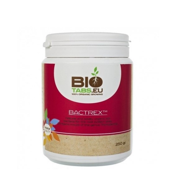 BACTREX 250g/0,25kg, ORGANICZNY STYMULATOR W PROSZKU (TRICHODERMA, ENZYMY, BAKTERIE, KWAS HUMUSOWY), BIOTABS