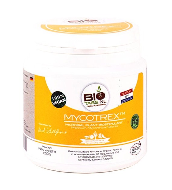 MYCOTREX PROSZEK 100g/0,1kg, ORGANICZNY STYMULATOR  KORZENIA  (ZWIĘKSZENIE DO 700%, MIKORYZA),  BIOTABS