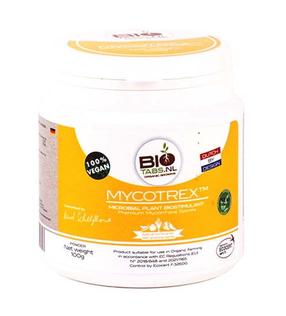 MYCOTREX PROSZEK 100g/0,1kg, ORGANICZNY STYMULATOR  KORZENIA  (ZWIĘKSZENIE DO 700%, MIKORYZA),  BIOTABS
