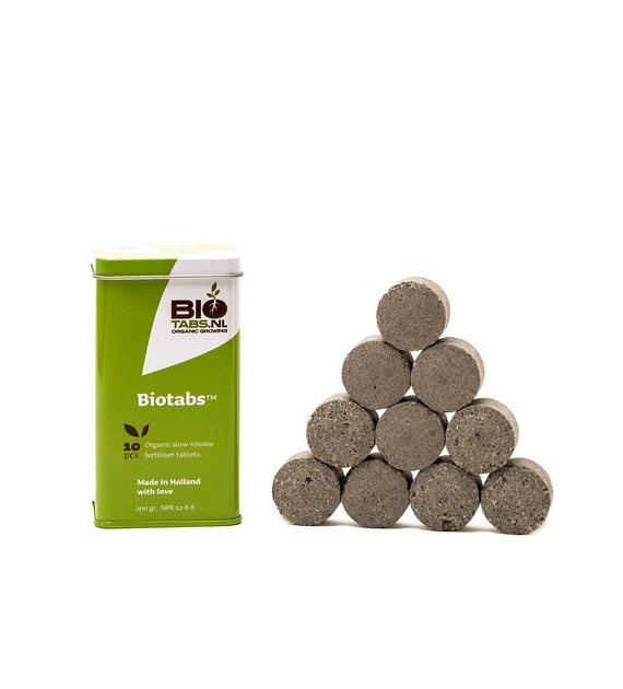 TABLETKI BIOTABS OPAK. 10SZT. W 100% ORGANICZNY NAWÓZ NA WZROST I KWITNIENIE O POWOLNYM UWALNIANIU, BIOTABS