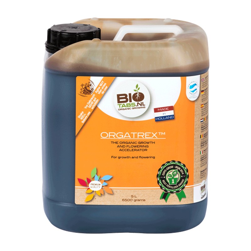 ORGATREX 5000ml/5L, W 100% ORGANICZNY NAWÓZ W PŁYNIE (WZROST + KWITNIENIE),  BIOTABS