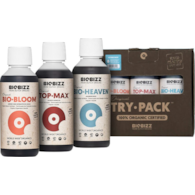 TRY-PACK HYDRO 3x0.25L/3x250ML, ZESTAW ORGANICZNYCH NAWOZÓW I STYMULATORÓW DO HYDRO, (BIO-BLOOM,TOP-MAX,BIO-HEAVEN), BIOBIZZ