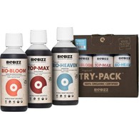 TRY-PACK HYDRO 3x0.25L/3x250ML, ZESTAW ORGANICZNYCH NAWOZÓW I STYMULATORÓW DO HYDRO, (BIO-BLOOM,TOP-MAX,BIO-HEAVEN), BIOBIZZ