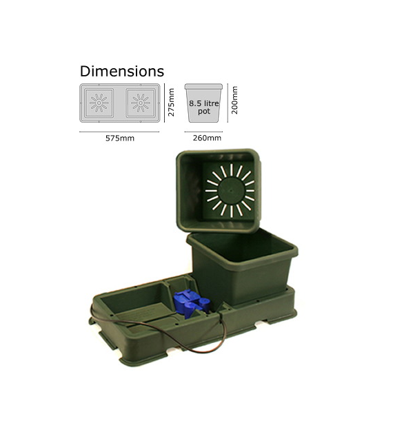 Easy2Grow- 8,5L, Extension Kit 2X8,5L - ZESTAW DO ROZBUDOWY  AutoPot, 2x DONICA 8,5L + AKCESORIA