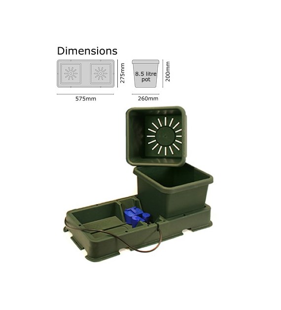 Easy2Grow- 8,5L, Extension Kit 2X8,5L - ZESTAW DO ROZBUDOWY  AutoPot, 2x DONICA 8,5L + AKCESORIA