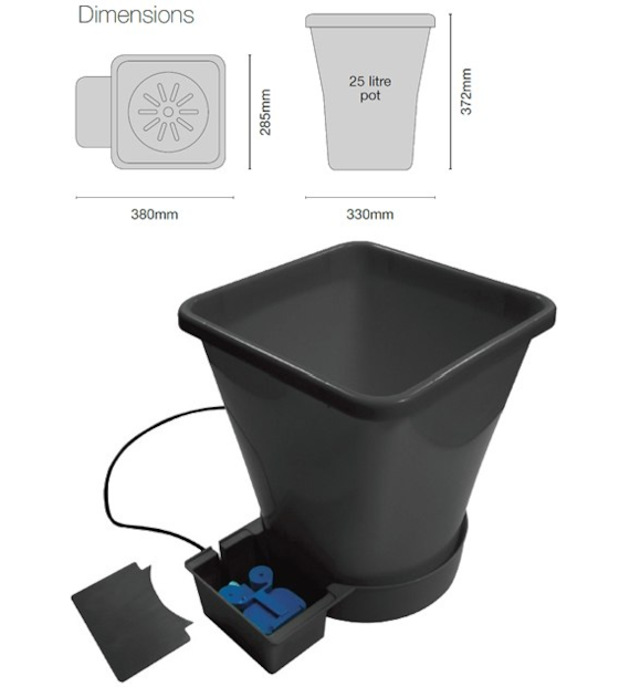 1PotXL, Extension Kit 25L - ZESTAW DO ROZBUDOWY AutoPot, DONICA 25L + AKCESORIA