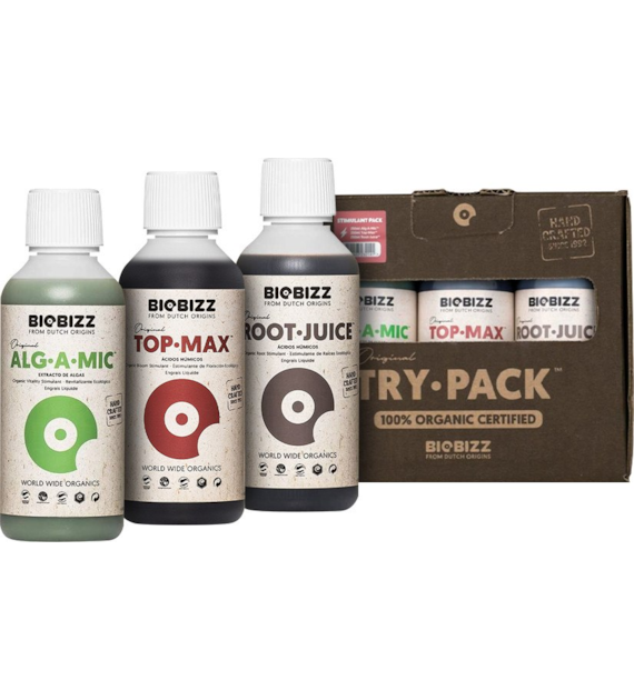 TRY-PACK STIMULANT 3x0.25L/3x250ML, ZESTAW ORGANICZNYCH BOOSTERÓW I STYMULATORÓW (ALG-A-MIC,TOP-MAX,ROOT-JUICE), BIOBIZZ