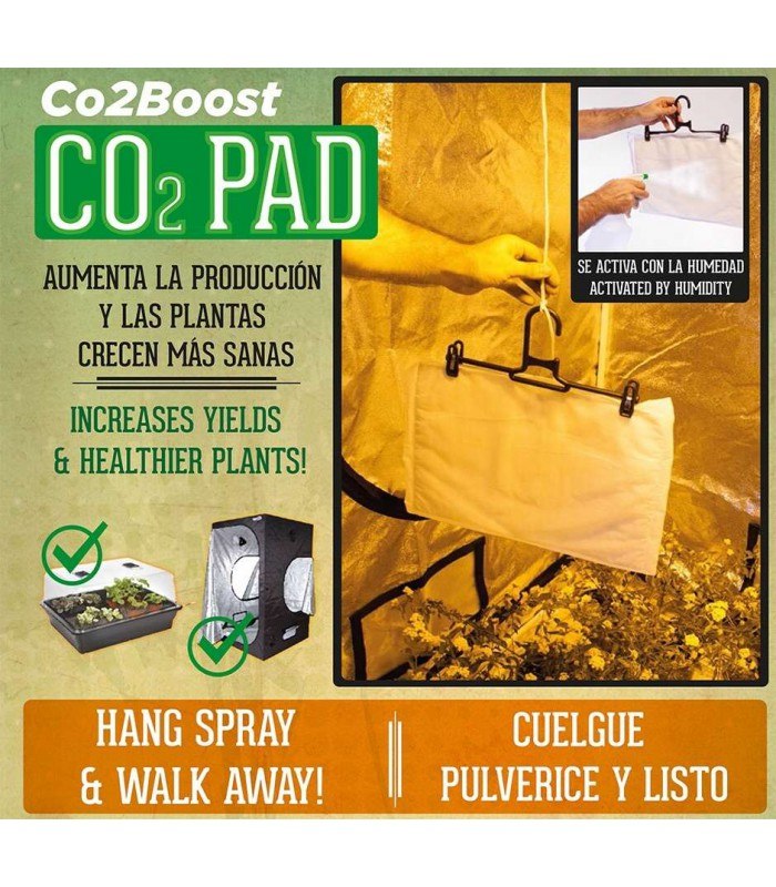 MATA GENERUJĄCA DWUTLENEK WĘGLA + WIESZAK - CO2 PAD, 28x40cm, BoostEuro,  do uprawy roślin, do boxa