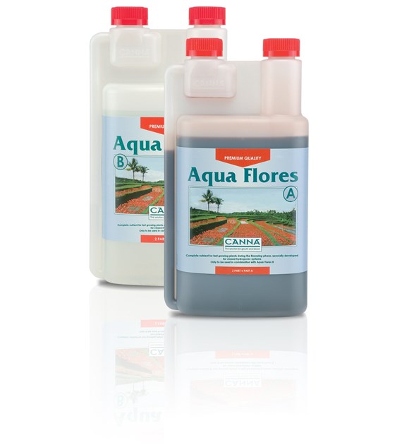 AQUA-FLORES A+B 2x1L, NAWÓZ DWUSKŁADNIKOWY NA KWITNIENIE DO HYDRO, CANNA
