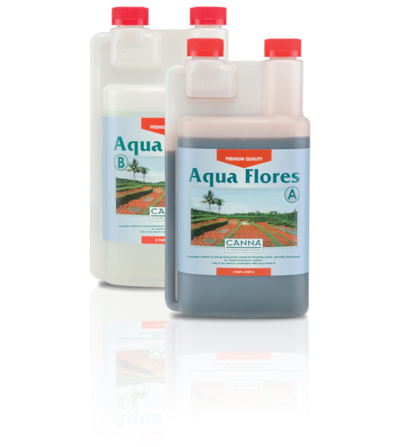 AQUA-FLORES A+B 2x1L, NAWÓZ DWUSKŁADNIKOWY NA KWITNIENIE DO HYDRO, CANNA