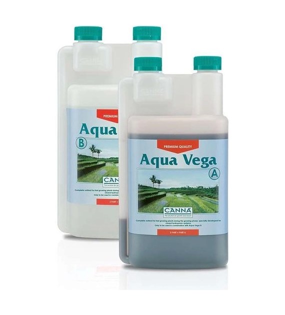 AQUA-VEGA A+B 2x1L, NAWÓZ DWUSKŁADNIKOWY NA WZROST DO HYDRO, CANNA