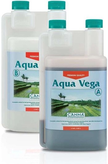 AQUA-VEGA A+B 2x1L, NAWÓZ DWUSKŁADNIKOWY NA WZROST DO HYDRO, CANNA