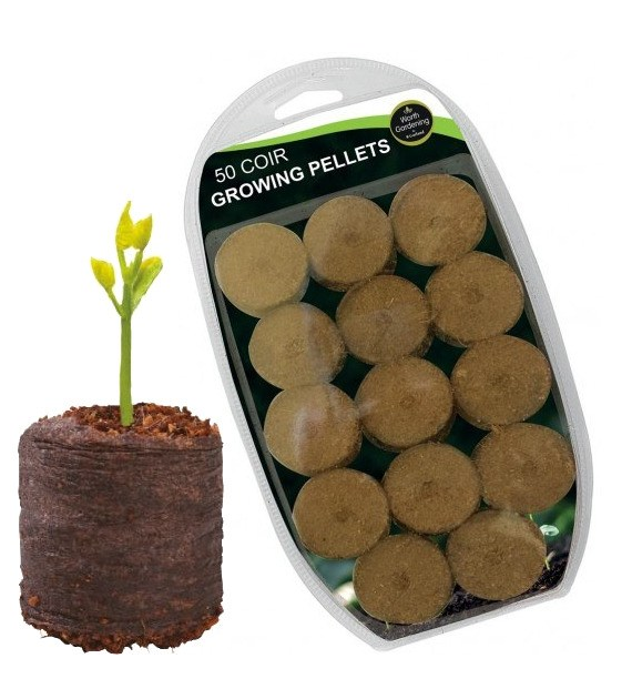 KRĄŻKI KOKOSOWE DO KIEŁKOWANIA i KLONOWANIA  fi33mm, 50szt - GARLAND COIR PELLETS