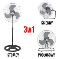 WENTYLATOR 3w1 Z REGULACJĄ MOCY I OSCYLACJĄ - VF, 55W/230V, fi-48cm, h-130cm, mieszający