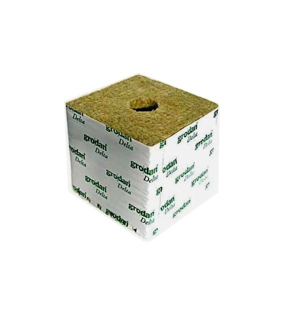 WEŁNA MINERLANA GRODAN  7.5x7.5x6.5cm Z OTWOREM fi27/ h40mm