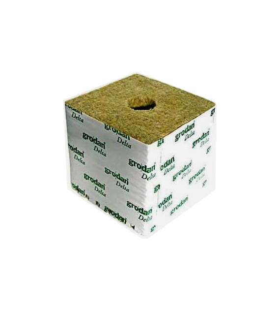 WEŁNA MINERLANA GRODAN  7.5x7.5x6.5cm Z OTWOREM fi27/ h40mm