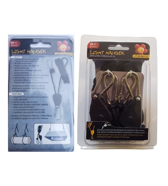 WIESZAKI DO LAMP I FILTRÓW Z REGULACJĄ WYSOKOŚCI, UDŹWIG 68kg, KLP. 2szt, Rope Ratchet, Light Hanger, Pro Hanger, VF.KRAKOW