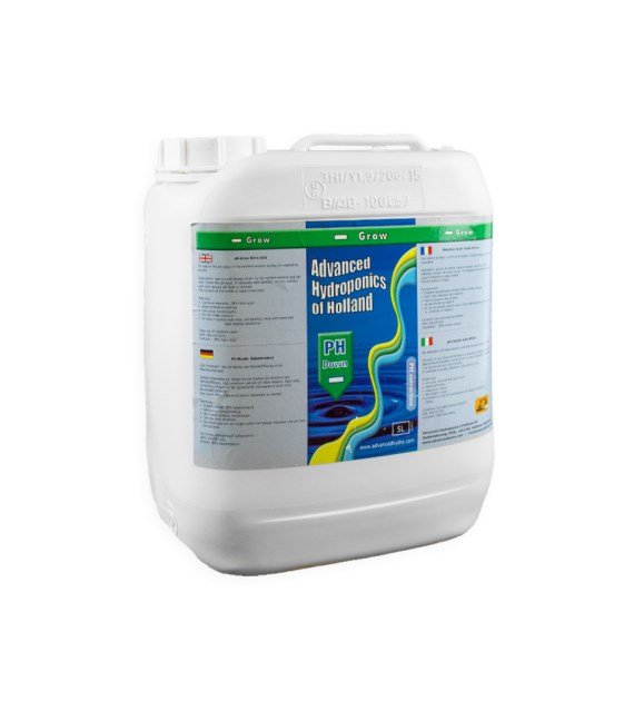 pH DOWN GROW  5L, REGULATOR OBNIŻAJĄCY pH NA WZROST - ADVANCED HYDROPONICS OF HOLLAND