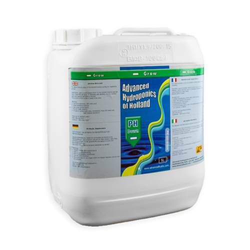 pH DOWN GROW  5L, REGULATOR OBNIŻAJĄCY pH NA WZROST - ADVANCED HYDROPONICS OF HOLLAND