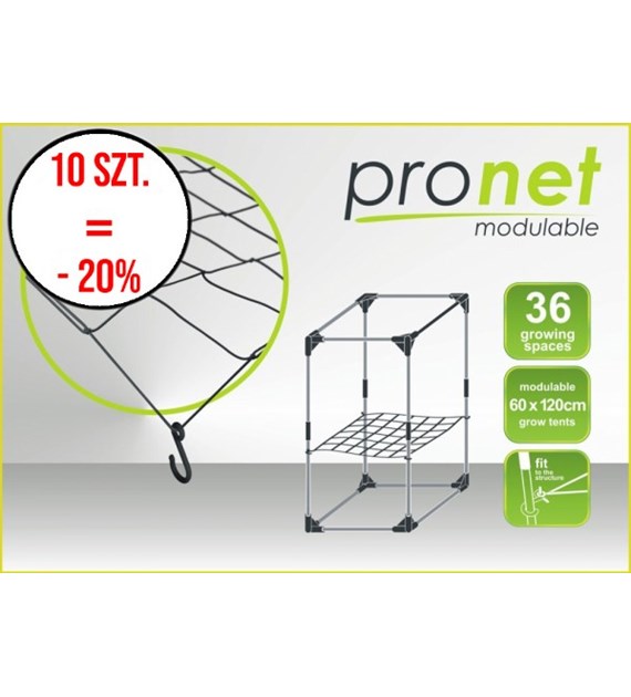 SIATKA ELASTYCZNA - PRONET,  max120x120cm, DO TRENINGU SCROG (screen of green), DO PODTRZYMYWANIA ROŚLIN - DO GROWBOXA, webit