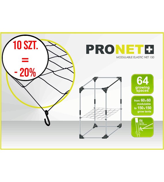 !- SIATKA ELASTYCZNA -  PRONET, max150x150cm, DO TRENINGU SCROG (screen of green), DO PODTRZYMYWANIA ROŚLIN - DO GROWBOXA, webit