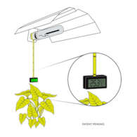 !-TERMOHIGROMETR MEDIPRO Z UCHWYTEM DO GNIAZDA E40 ,  ELEKTRONICZNY, -50/+70°C, 10-99% RH, 47x28x15mm, DŁ. UCHWYTU 10-50cm