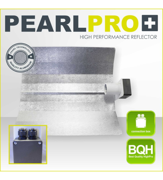 ODBŁYŚNIK, REFLEKTOR ALUMINIOWY - PEARLPRO PRIME STUCCO, 47x47x11cm, (97% odbijalności !)  Z GNIAZDEM E40 i PUSZKĄ MONTAŻOWĄ, Pearl Technology