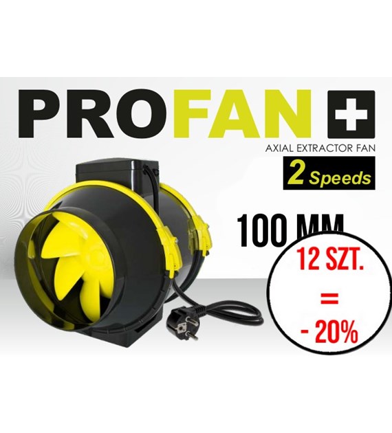 CICHY WENTYLATOR KANAŁOWY Z KABLEM - PROFAN TT, fi100mm, 2-BIEGI 145/187m3/h, 21/33W, dobra jakość