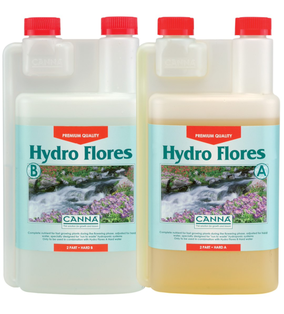 NAWÓZ  NIE NADAJE SIĘ DO SYSTEMÓW RECYRKULACYJNYCH, HYDRO-FLORES A+B, 2x1L, NAWÓZ DWUSKŁADNIKOWY NA KWITNIENIE DO HYDRO, CANNA