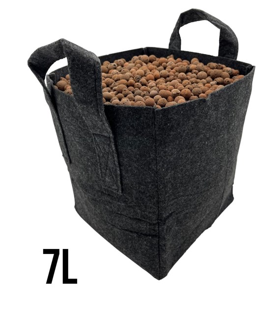HemPot  7L - ODDYCHAJĄCA, KWADRATOWA DONICZKA MATERIAŁOWA 19x19xh23cm, Z UCHWYTAMI, odpowiednik Smart Pot, Growbag