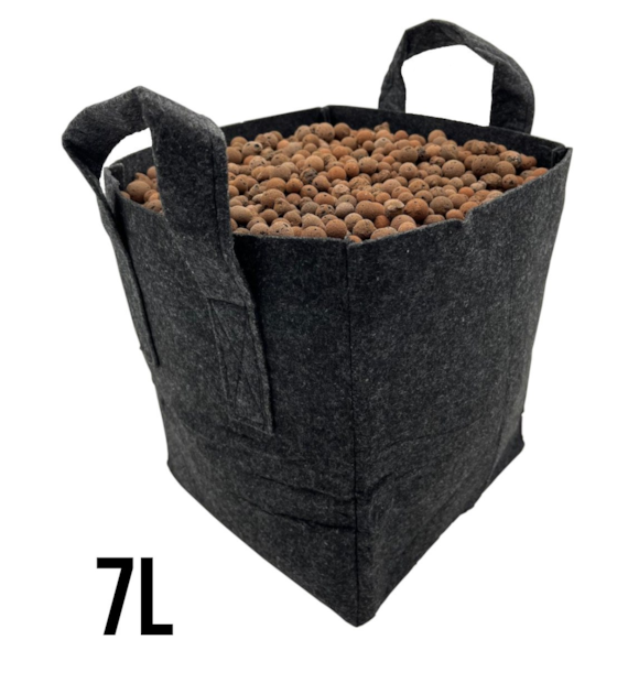 HemPot  7L - ODDYCHAJĄCA, KWADRATOWA DONICZKA MATERIAŁOWA 19x19xh23cm, Z UCHWYTAMI, odpowiednik Smart Pot, Growbag