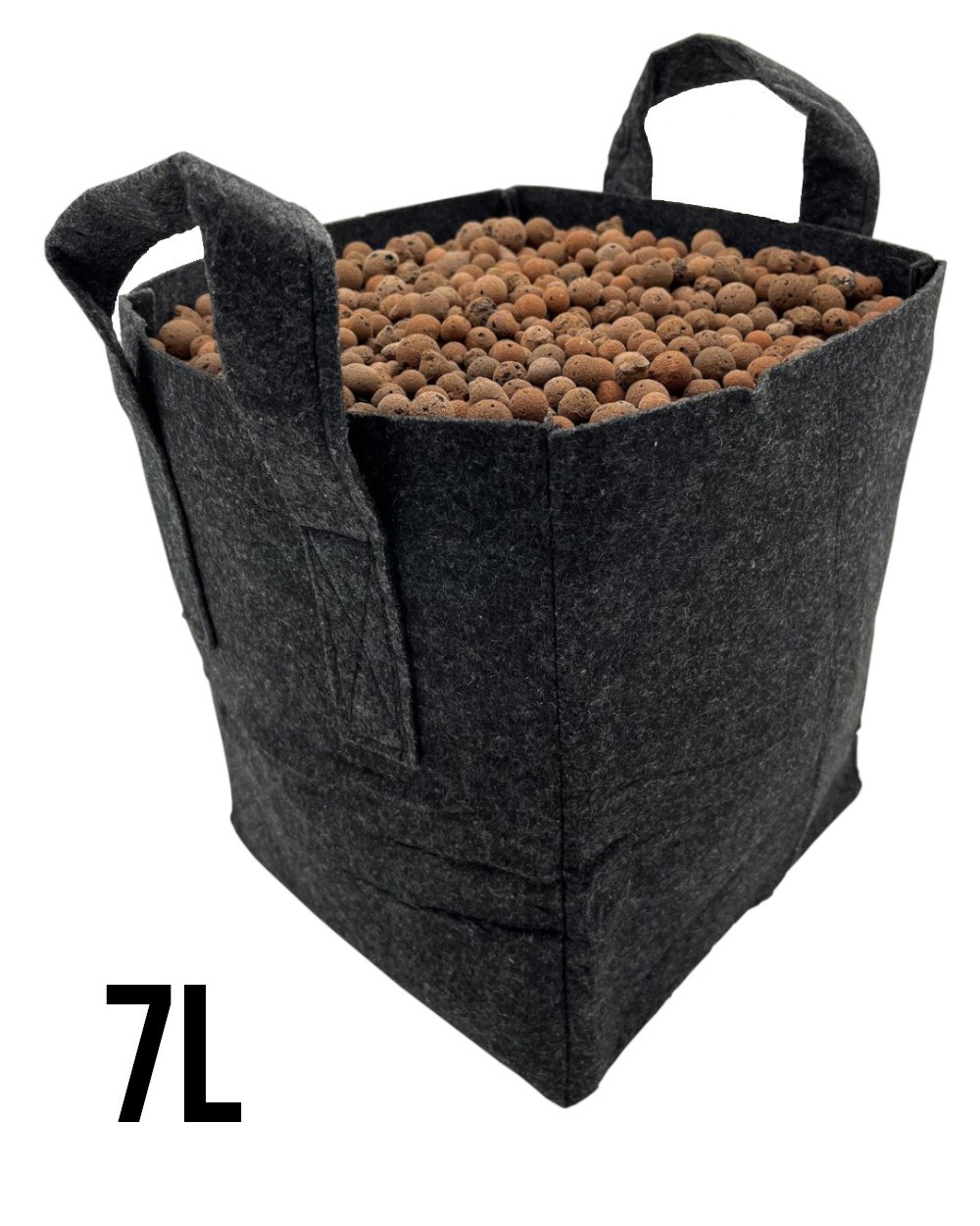 HemPot  7L - ODDYCHAJĄCA, KWADRATOWA DONICZKA MATERIAŁOWA 19x19xh23cm, Z UCHWYTAMI, odpowiednik Smart Pot, Growbag