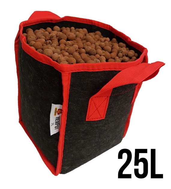 HemPot 25L - ODDYCHAJĄCA, KWADRATOWA DONICZKA MATERIAŁOWA 30x30xh28,5cm, Z UCHWYTAMI, odpowiednik Smart Pot, Growbag