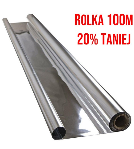 FOLIA SREBRNA REFLEKSYJNA, MYLAR, 1x1.4m, GRUBOŚĆ 36mu